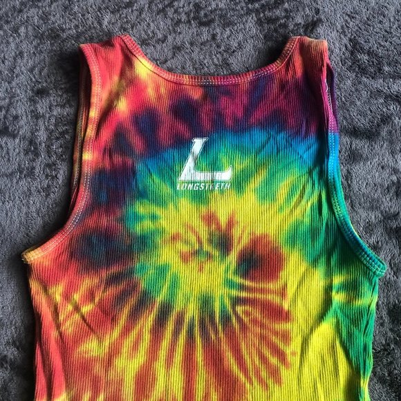 Soffe Rainbow Tie-Dye Lacrosse Racerback Tank Top - Picture 5 of 6